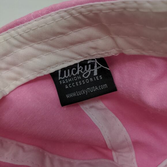 Lucky 7 Women's Strapback Hat Pink Adjustable Embroidered Sharky's Venice FL - Picture 12 of 13